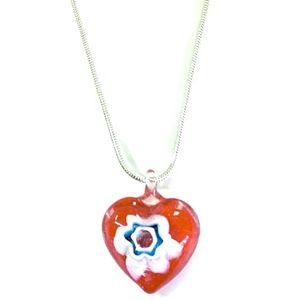 Unique Heart Shaped Glass Necklace